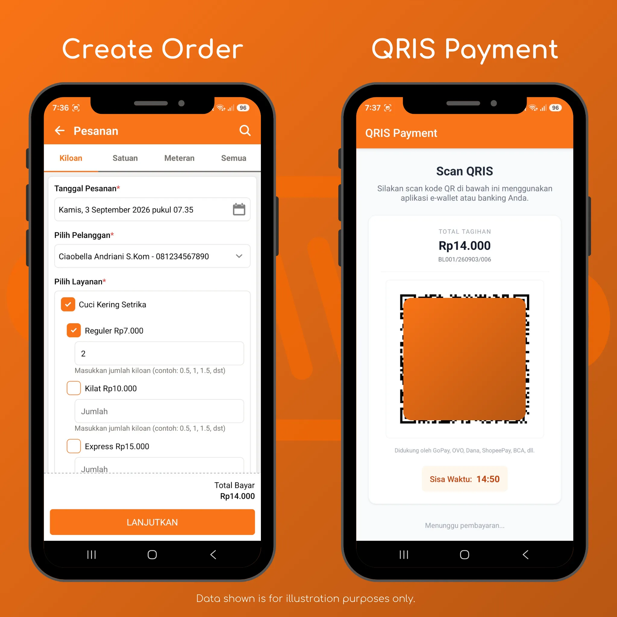 Create Order and QRIS Payment Create Order and QRIS Payment