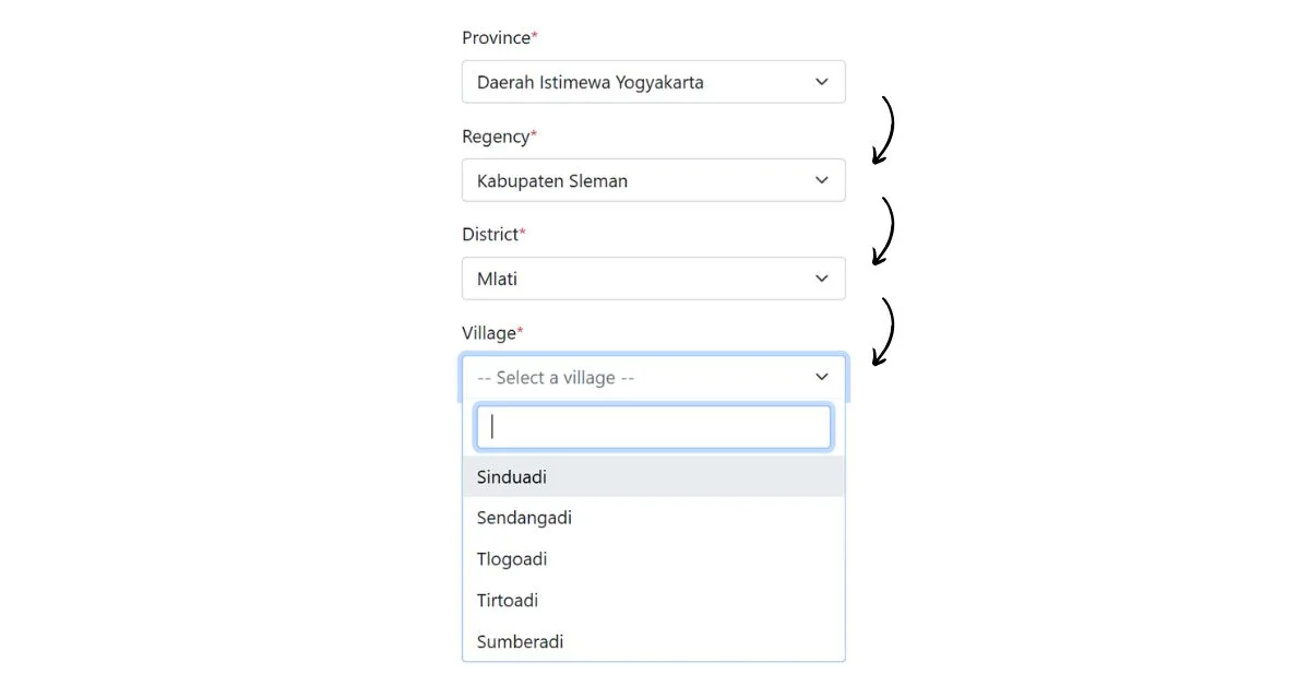 Building a Dynamic Indonesian Address Form with Laravel Nusa, Bootstrap 5, and Select2